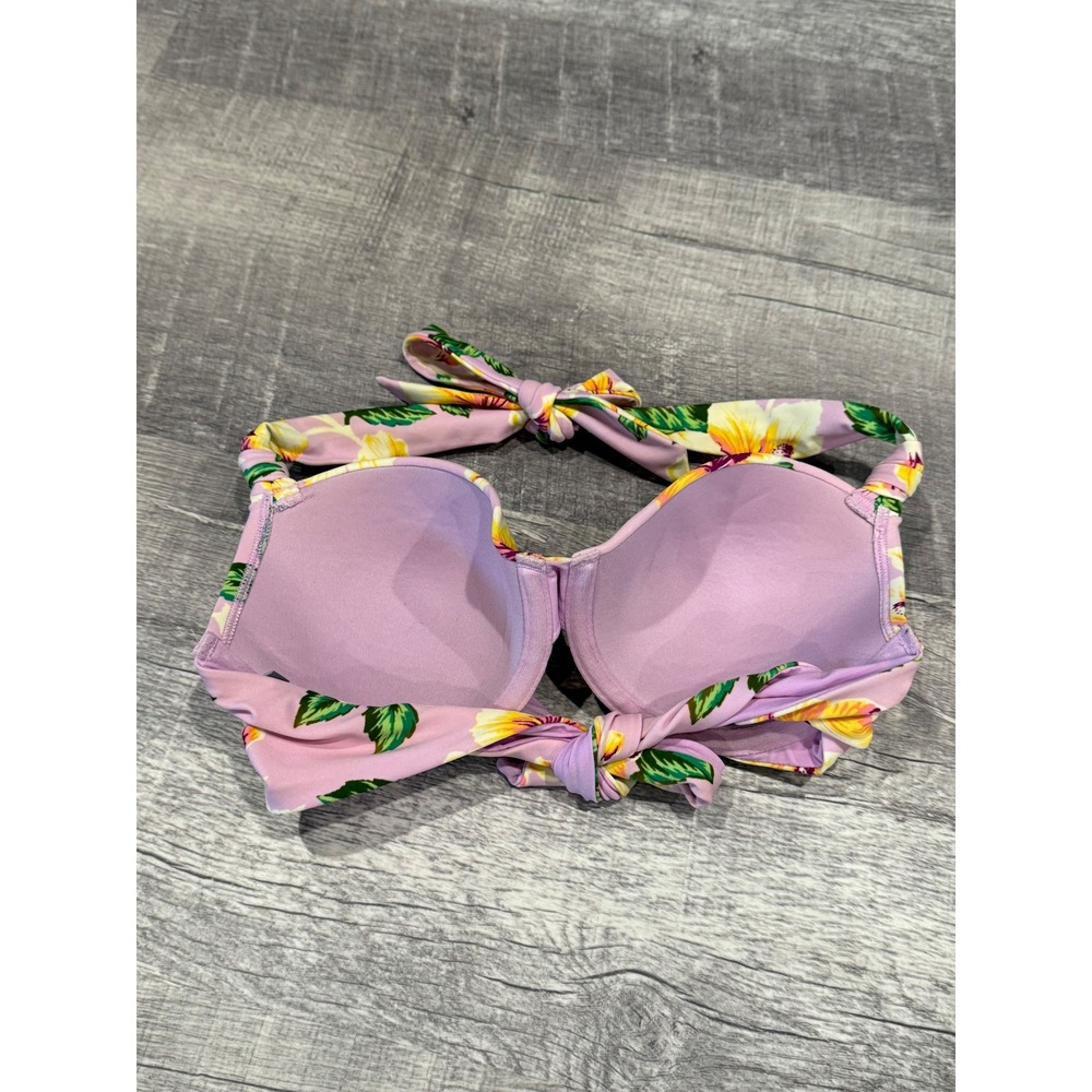 Aerie Blakely Floral Bikini Top 34D Halter Tie Padded Swim - Picture 4 of 4